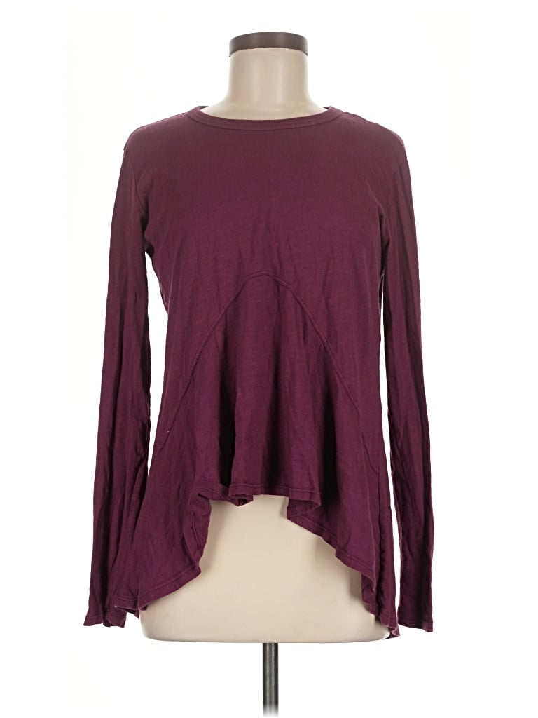 Pre-owned Wilt Long Sleeve Top Burgundy Keyhole Neckline Tops