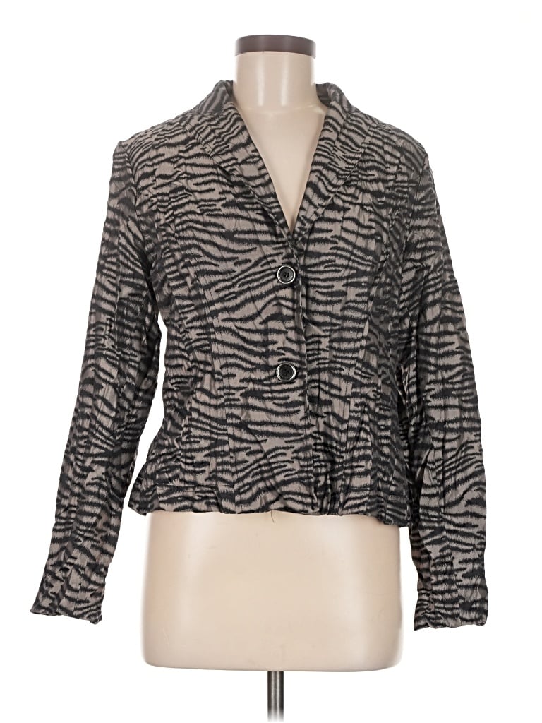 Pre-owned Alberto Makali Long Sleeve Blouse In Gray