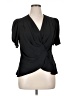 Who What Wear 100% Polyester Black Short Sleeve Blouse Size XL - photo 1