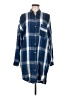 Zara TRF Plaid Blue 3/4 Sleeve Button-Down Shirt Size M - photo 1