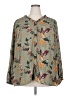 Well Worn Floral Green Long Sleeve Blouse Size 2X - photo 1