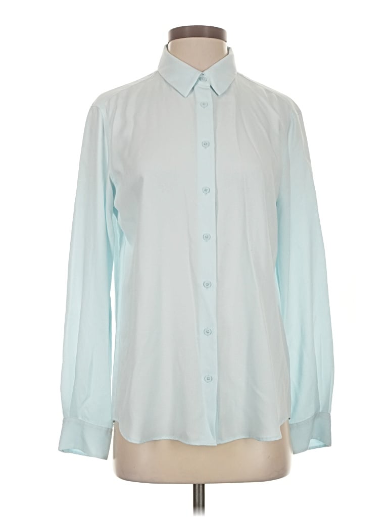 Pre-owned Uniqlo Long Sleeve Blouse In Teal