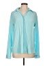 White Stag Color Block Teal Long Sleeve Blouse Size L - photo 1