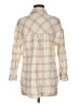 Love Notes 100% Cotton Plaid Ivory Long Sleeve Button-Down Shirt Size M - photo 2