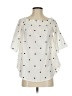 H&M 100% Polyester Polka Dots Ivory Short Sleeve Blouse Size 4 - photo 1