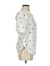 H&M 100% Polyester Polka Dots Ivory Short Sleeve Blouse Size 4 - photo 4