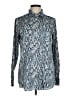 Banana Republic Animal Print Blue Long Sleeve Button-Down Shirt Size M - photo 1