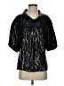 Poleci Metallic Black Short Sleeve Blouse Size S - photo 1