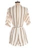 Lush 100% Rayon Stripes Ivory Romper Size S - photo 2