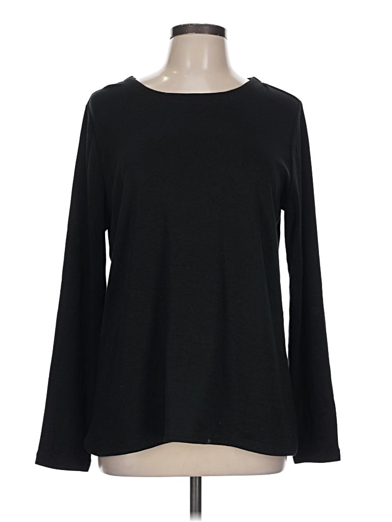 Pre-owned Jjill Long Sleeve T-shirt In Black