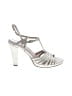 Agnes B. Metallic Silver Tan Heels Size EU 38 - photo 1