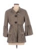 Nanette Lepore Stripes Brown Coat Size 10 - photo 1