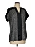 MICHAEL Michael Kors Chevron-herringbone Black Short Sleeve Blouse Size S - photo 1