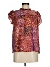 Rose + Olive Animal Print Burgundy Short Sleeve Blouse Size M - photo 1