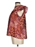 Rose + Olive Animal Print Burgundy Short Sleeve Blouse Size M - photo 5