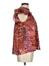 Rose + Olive Animal Print Burgundy Short Sleeve Blouse Size M - photo 4
