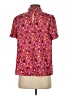 Sugarlips 100% Polyester Floral Burgundy Pink Short Sleeve Blouse Size XS - photo 2