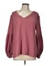 WAYF Burgundy Long Sleeve Blouse Size L - photo 1