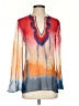 BCBGMAXAZRIA 100% Silk Orange Long Sleeve Silk Top Size XS - photo 1