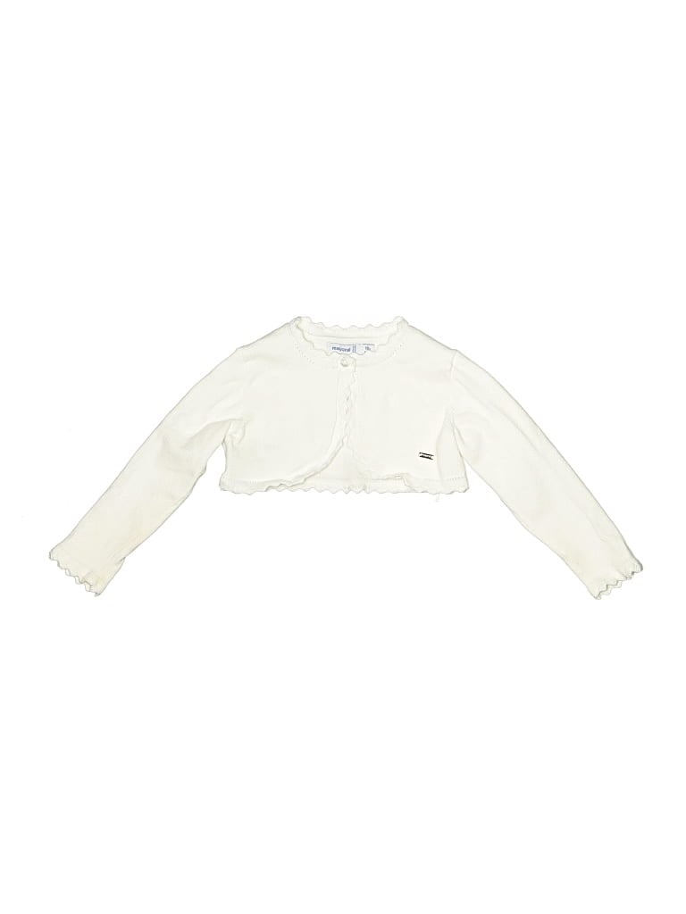 Pre-owned Mayoral Kids' Cardigan Sweater In Ivory