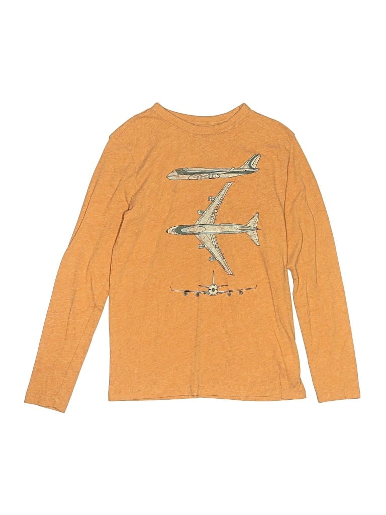Pre-owned Crewcuts Outlet Kids' Long Sleeve T-shirt In Gold