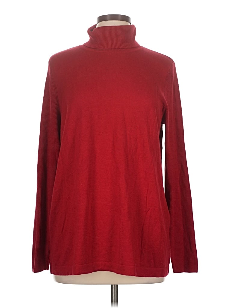 Pre-owned Jjill Silk Pullover Sweater In Red