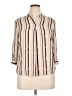 Assorted Brands Stripes Ivory 3/4 Sleeve Button-Down Shirt Size XL (estimated) - photo 1