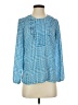 J.Crew Factory Store 100% Polyester Blue Long Sleeve Blouse Size 00 - photo 1
