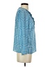 J.Crew Factory Store 100% Polyester Blue Long Sleeve Blouse Size 00 - photo 4