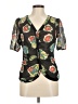 Maple 100% Silk Black Short Sleeve Silk Top Size 8 - photo 1