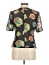 Maple 100% Silk Black Short Sleeve Silk Top Size 8 - photo 2