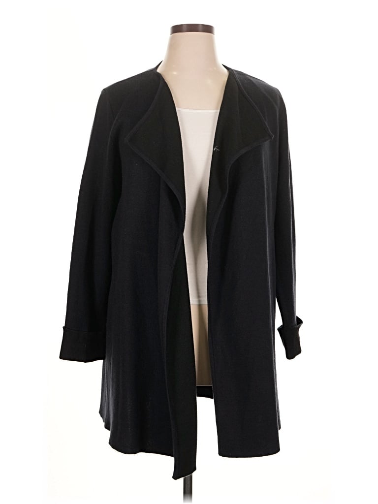 Pre-owned August Silk Cardigan Sweater In Black