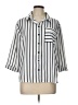 NYCC 100% Polyester Stripes Silver 3/4 Sleeve Blouse Size L - photo 1