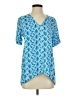 Escapada 100% Rayon Blue Short Sleeve Blouse Size XS - photo 1