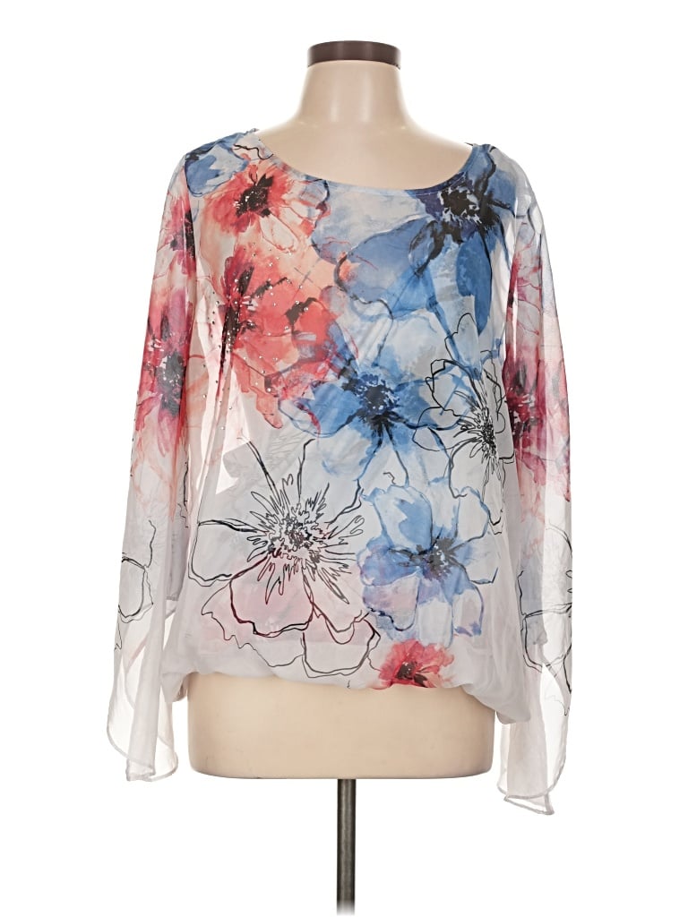 Pre-owned Alfani Long Sleeve Blouse In Ivory