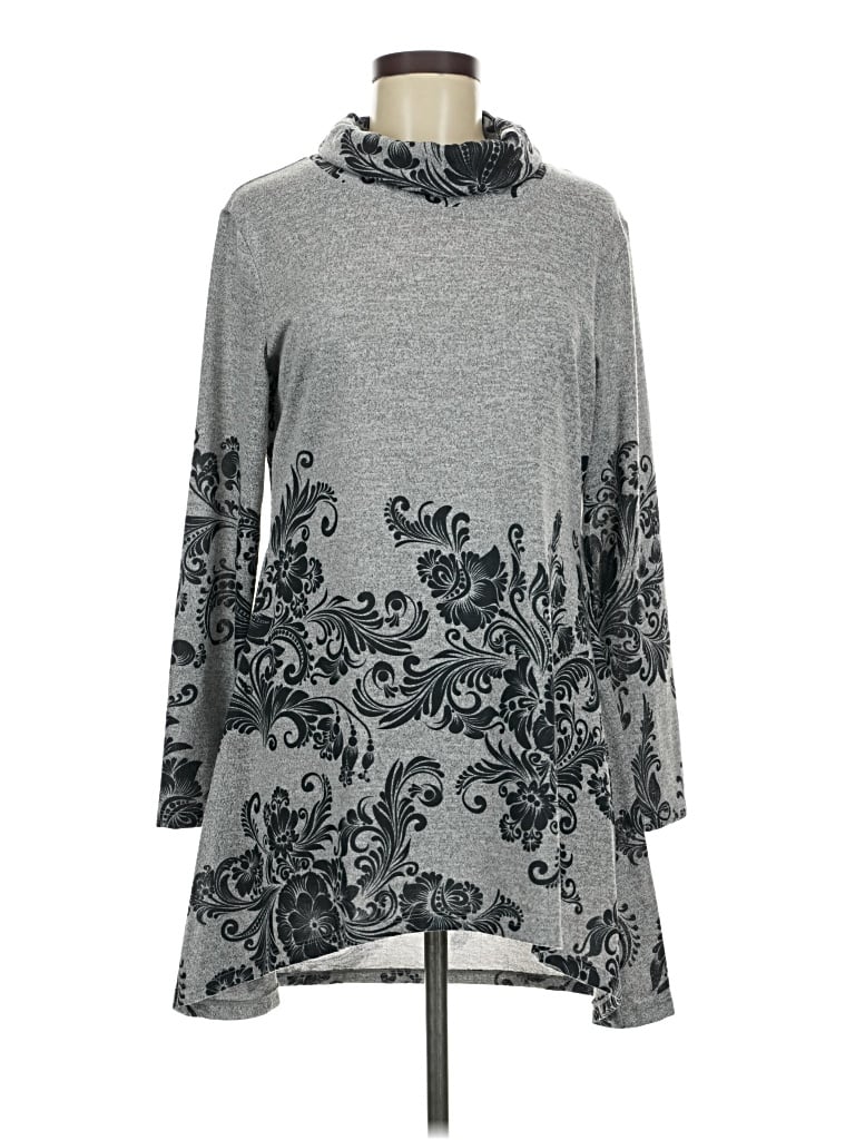 Pre-owned Indigo Soul Long Sleeve Turtleneck In Gray