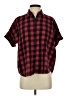 Madewell Checkered-gingham Red Short Sleeve Button-Down Shirt Size S - photo 1