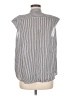 St. John Stripes Silver Sleeveless Button-Down Shirt Size M - photo 2