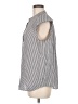 St. John Stripes Silver Sleeveless Button-Down Shirt Size M - photo 5