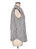 St. John Stripes Silver Sleeveless Button-Down Shirt Size M - photo 4