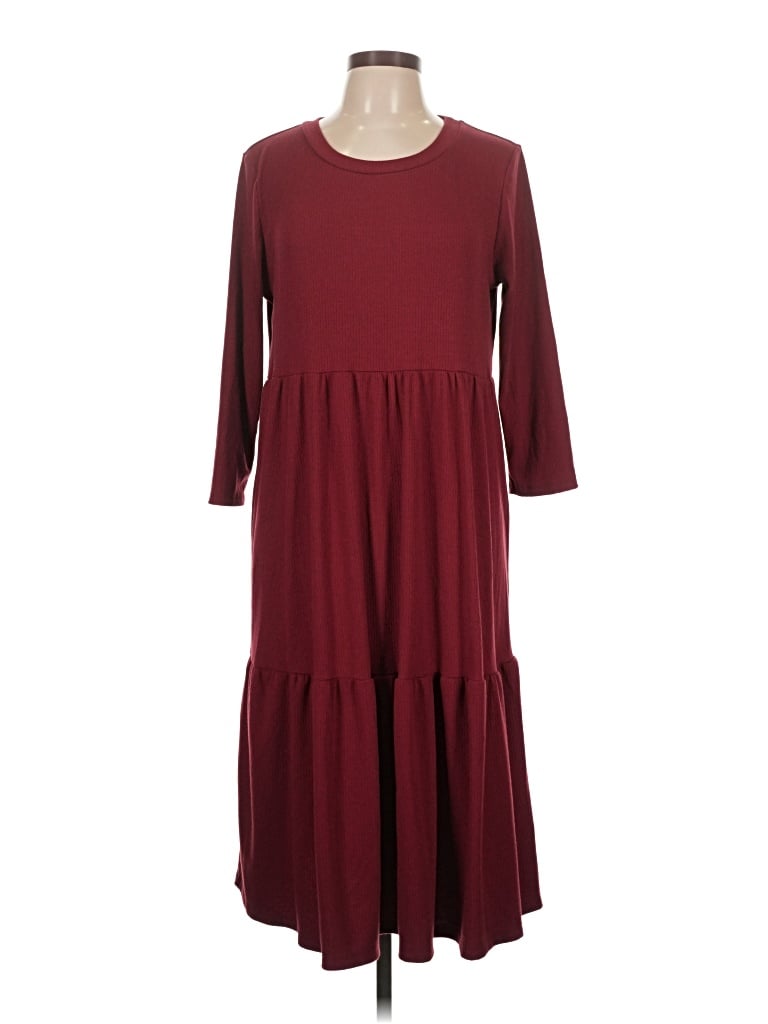 Pre-owned Assorted Brands Casual Dress In Burgundy