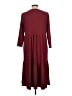 Assorted Brands Solid Burgundy Casual Dress Size L - photo 2
