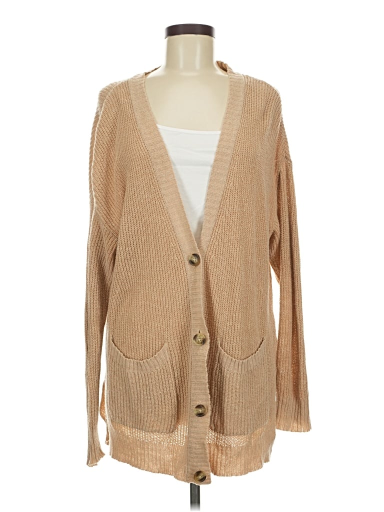 Pre-owned American Eagle Outfitters Cardigan Sweater In Tan