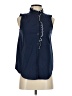 Ann Taylor Blue Sleeveless Button-Down Shirt Size XS - photo 1