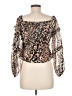 Guess 100% Polyester Brown 3/4 Sleeve Blouse Size M - photo 2