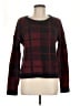 Aqua 100% Acrylic Plaid Burgundy Pullover Sweater Size M - photo 1