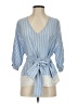 Zara TRF Blue 3/4 Sleeve Blouse Size XS - photo 1