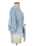 Zara TRF Blue 3/4 Sleeve Blouse Size XS - photo 4