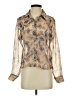 Maggie Lawrence Animal Print Tan Long Sleeve Blouse Size S - photo 1