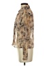 Maggie Lawrence Animal Print Tan Long Sleeve Blouse Size S - photo 5